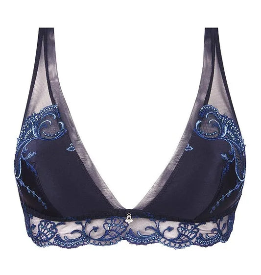 Splendour Soie Peacock Blue Silk Hi-Apex Triangle Bra