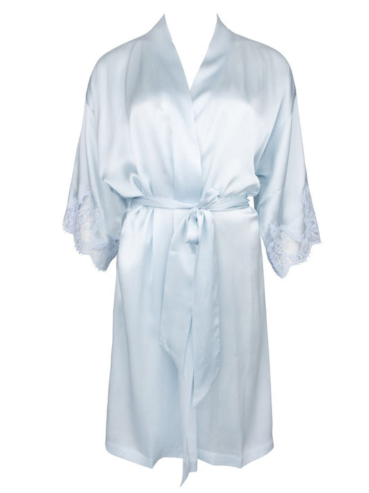 Splendour Soie Azur Blue Silk Negligée Gown