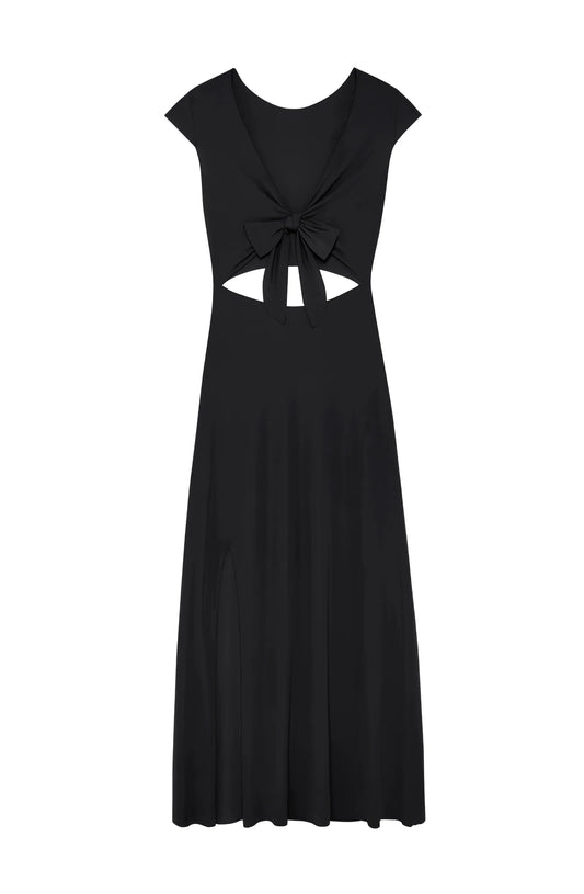 Kolil Long Black Short Sleeve Dress