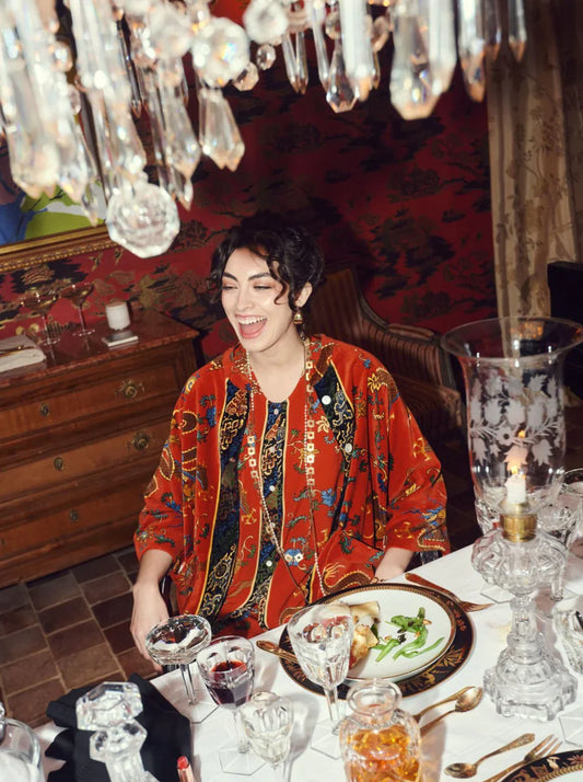 Dragon Rust Red Tea Blouse