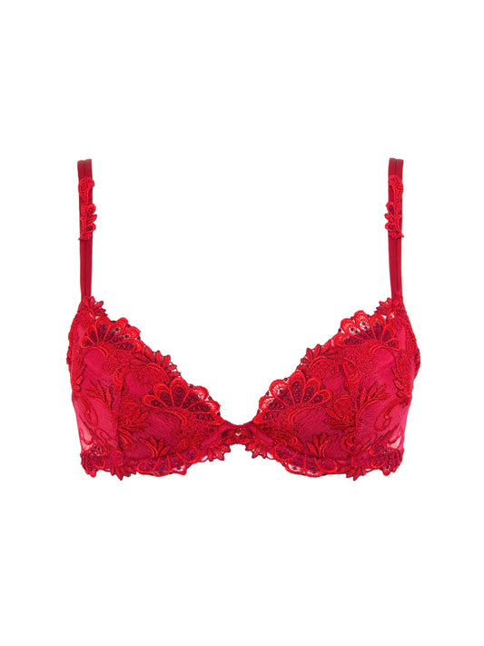 Dressing Floral Red Push Up Bra