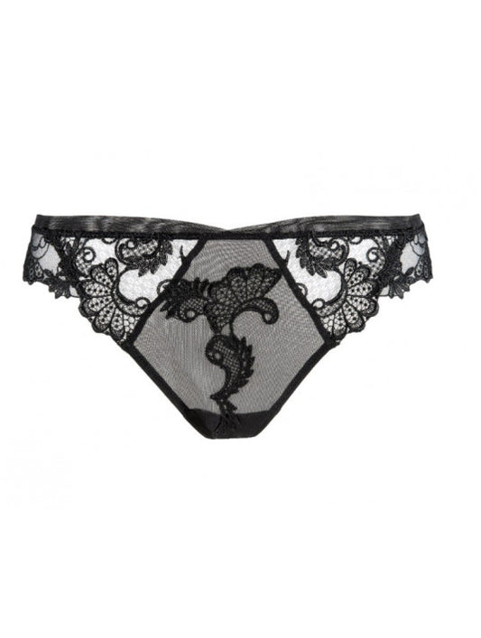 Dressing Floral Black Thong