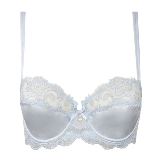 Splendour Soie Azur Blue Silk Half Cup Non-Padded Bra