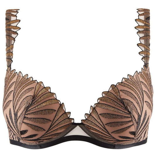 Sensory Illusion Golden Leaves Moulded Push Up Bra