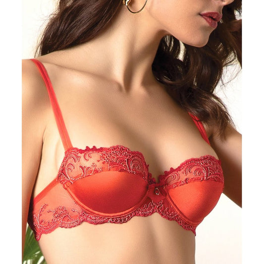 Splendour Soie Tropique Orange Silk Half Cup Non-Padded Bra
