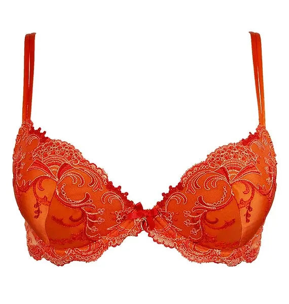 Splendour Soie Tropique Orange Silk Contour Bra