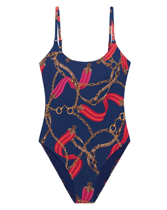 Bridle Design Slimming Fit One Piece Swimsuit