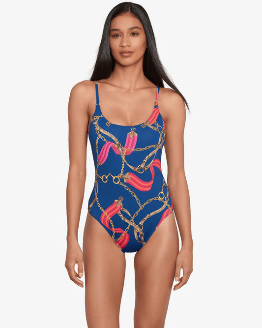 Bridle Design Slimming Fit One Piece Swimsuit