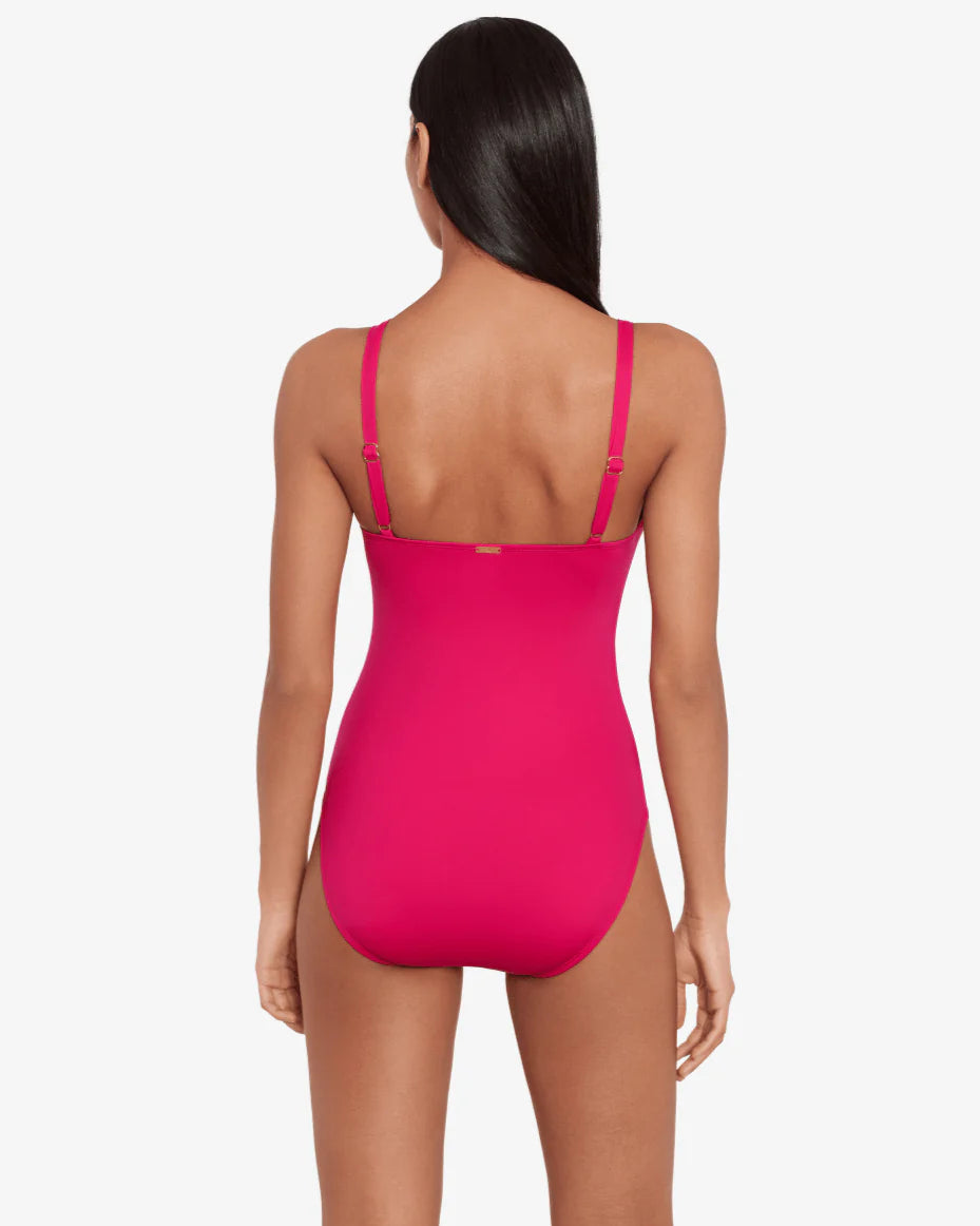 Beach Club Tie Front One Piece Swimsuit
