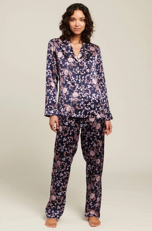 Dahlia Print Silk Pyjamas