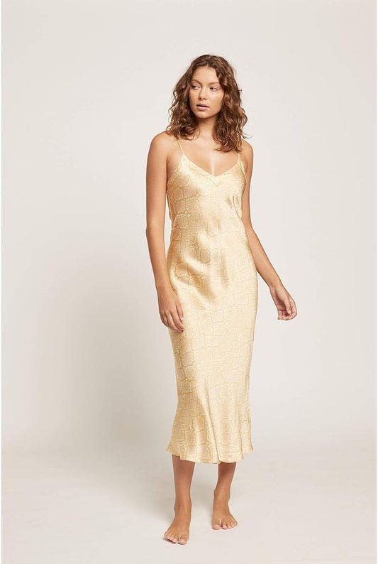Serpentine Print Silk Nightdress