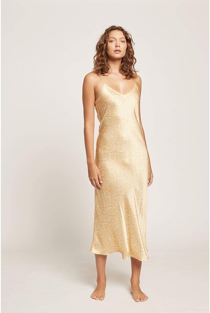 Serpentine Print Silk Nightdress
