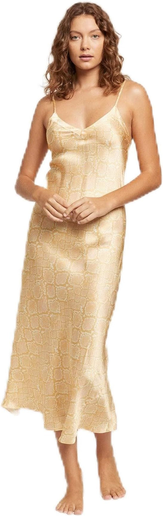 Serpentine Print Silk Nightdress