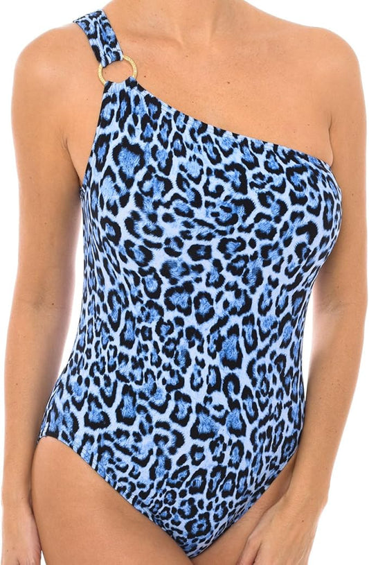 Wildcat Asymmetric Logo Ring One Piece Swimsuit