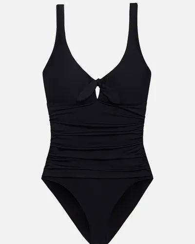 Beach Club Solids Tie Front One Piece Swimsuit