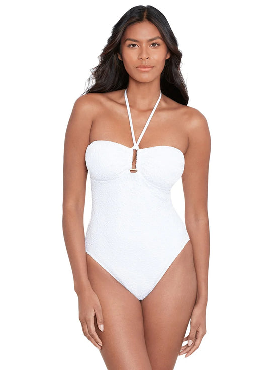 Crochet Ring Bandeau One Piece Swimsuit
