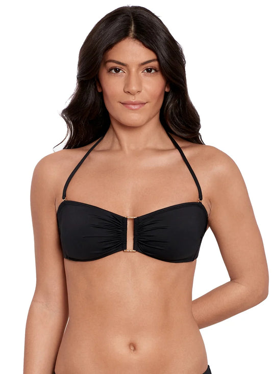 Beach Club Solids Ring Bandeau Bikini Top