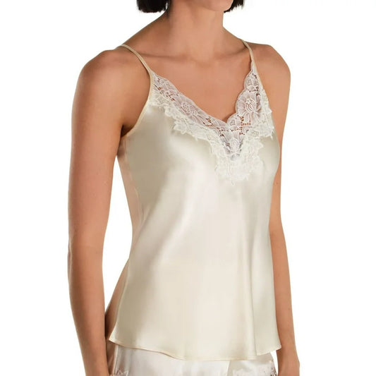 Silk Camisole with Lace - Ivory