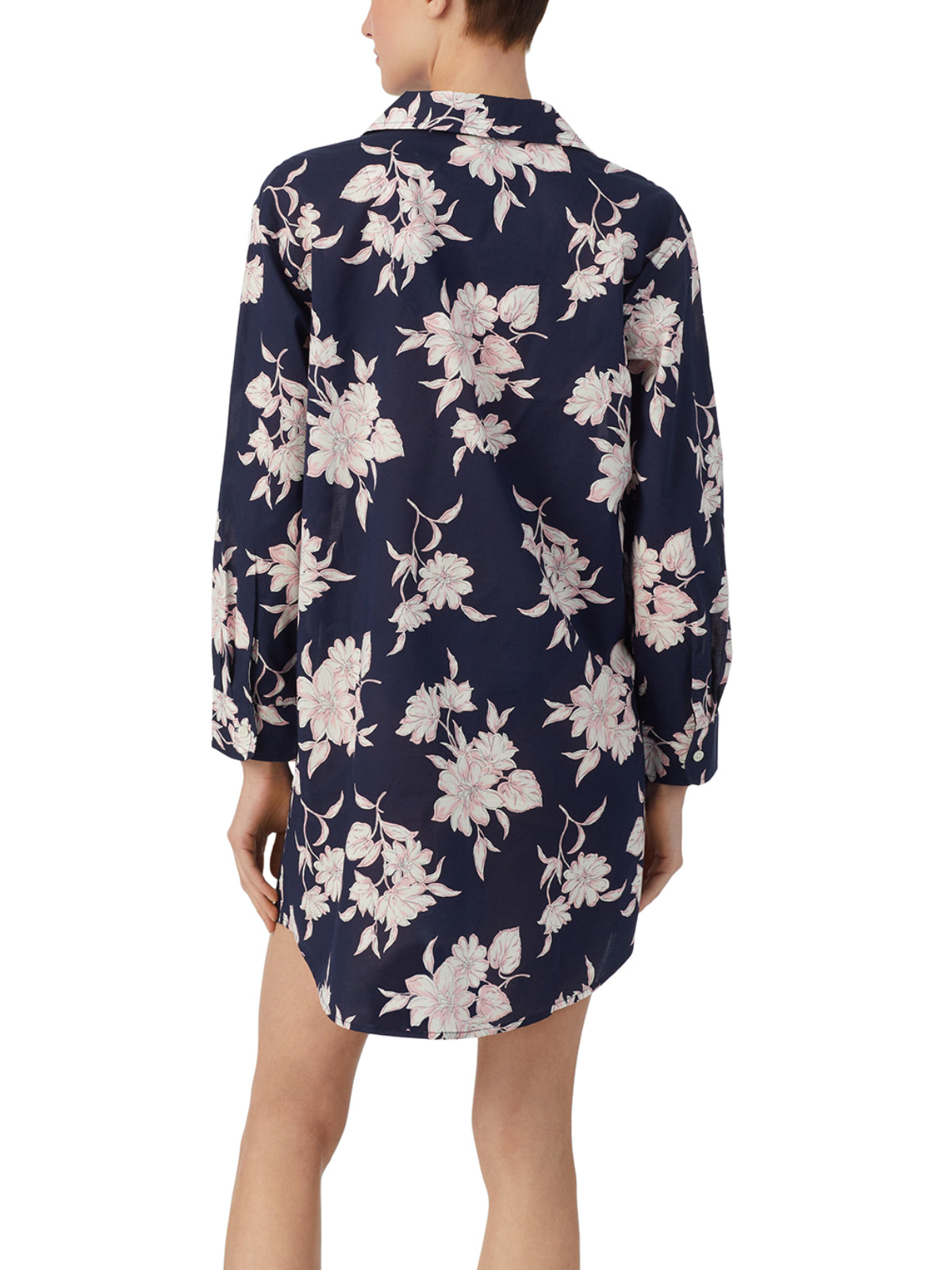 Navy Floral Cotton Sleepshirt