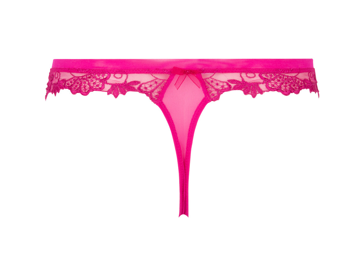 Dressing Floral Magenta Thong