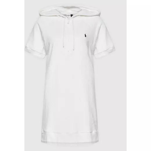 White Terry Hooded Dress