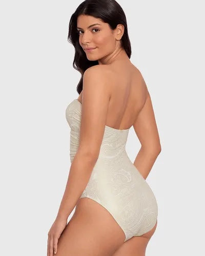 Luxury Paisley Ring Bandeau One Piece Swimsuit