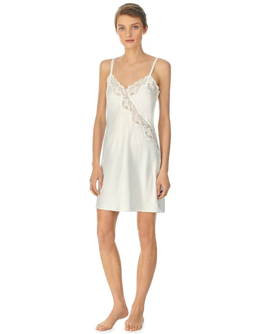Double Strap Lace Chemise - Ivory