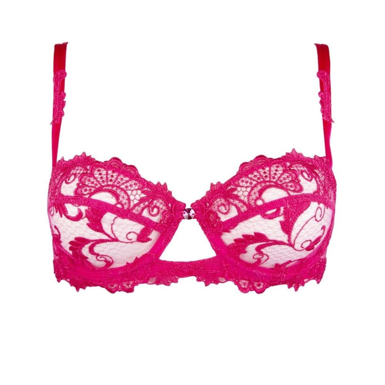 Dressing Floral Magenta Half Cup Non-Padded Bra