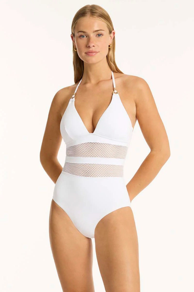 Drift Longline Halterneck One Piece Swimsuit