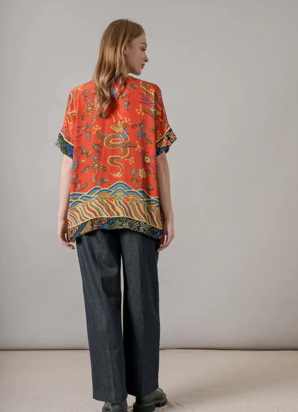 Dragon Rust Red Tea Blouse