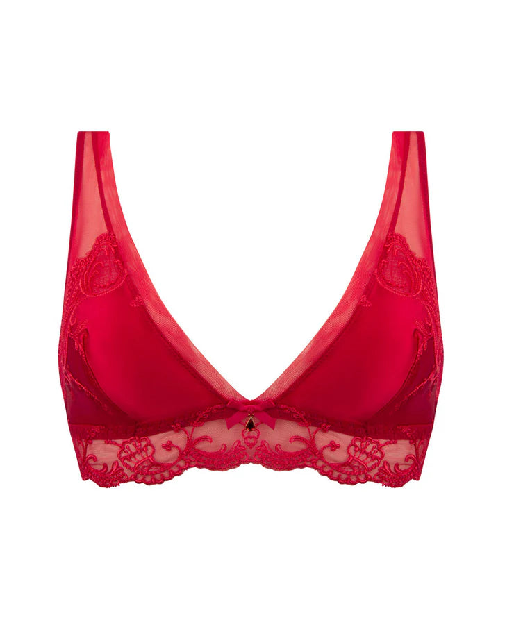 Splendour Soie Red Silk Hi-Apex Triangle Bra