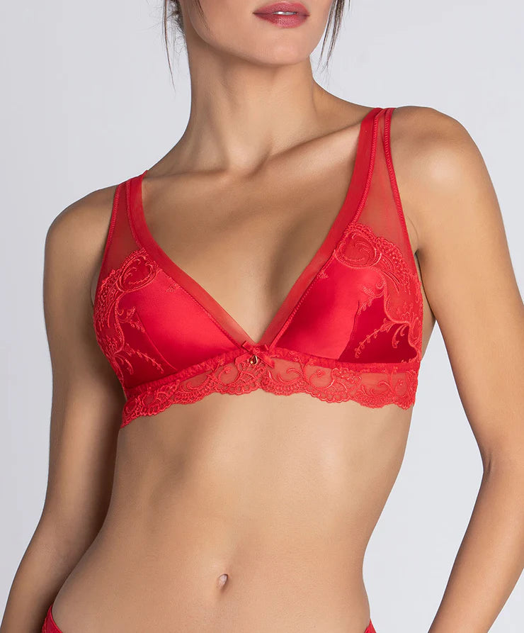 Splendour Soie Red Silk Hi-Apex Triangle Bra