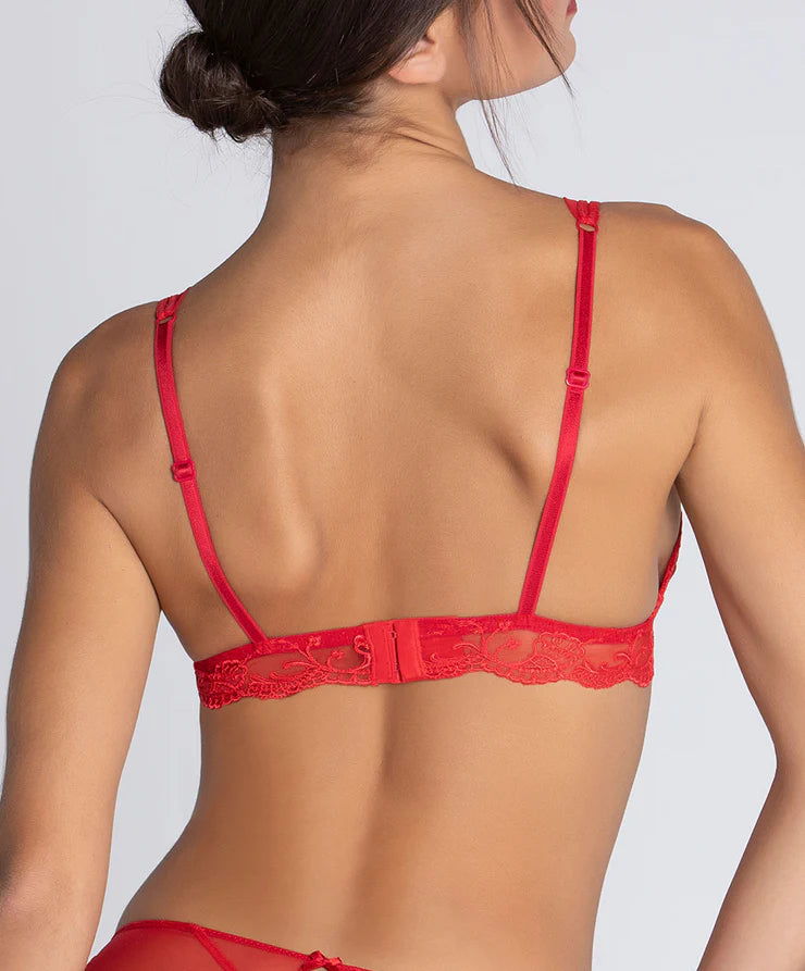 Splendour Soie Red Silk Hi-Apex Triangle Bra