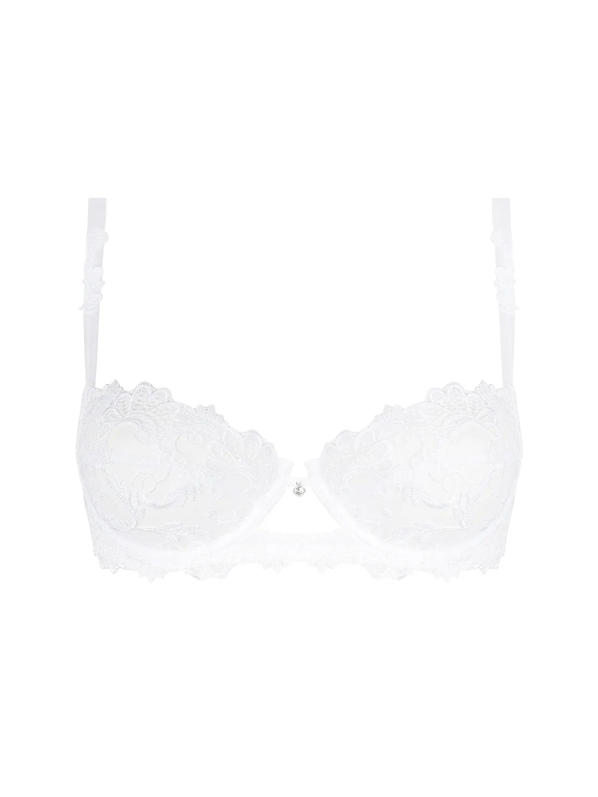 Dressing Floral White Half Cup Non-Padded Bra