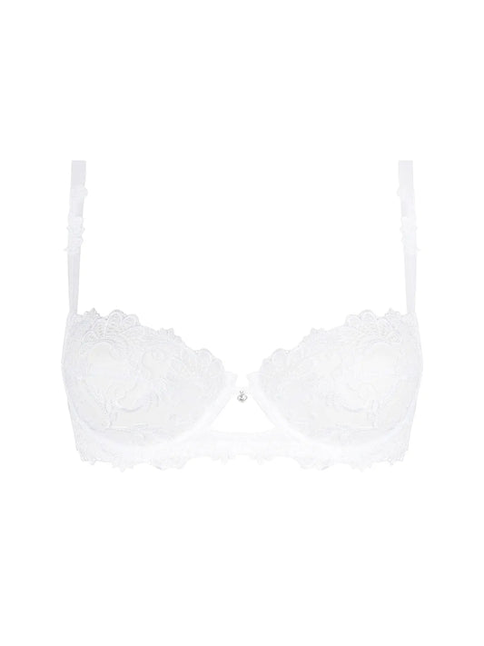 Dressing Floral White Half Cup Non-Padded Bra