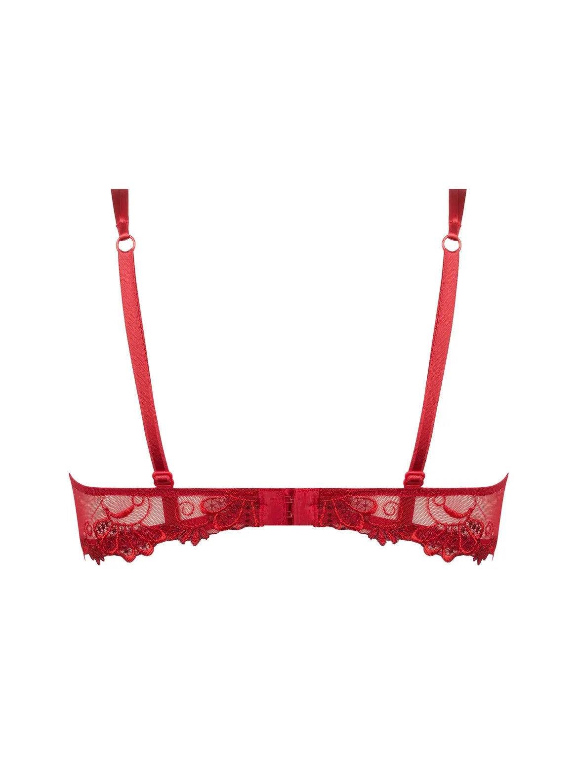 Dressing Floral Red Half Cup Non-Padded Bra
