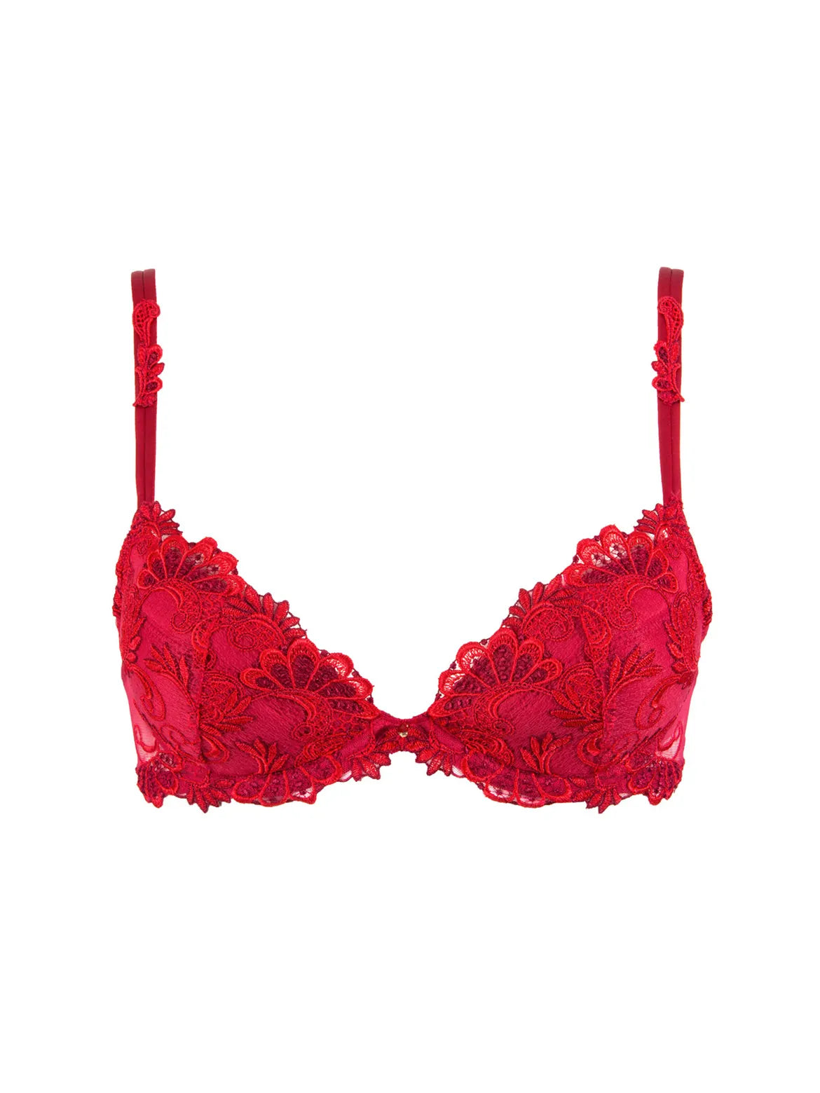 Dressing Floral Red Push Up Bra