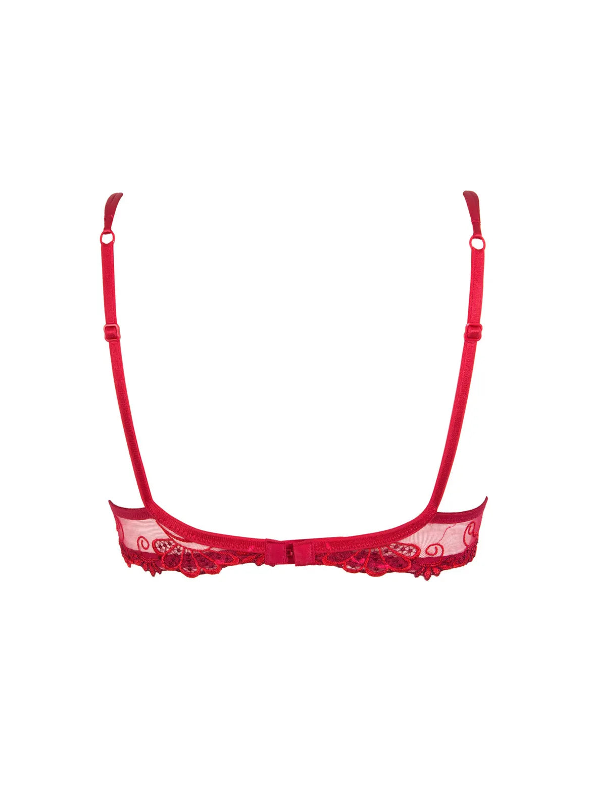 Dressing Floral Red Push Up Bra
