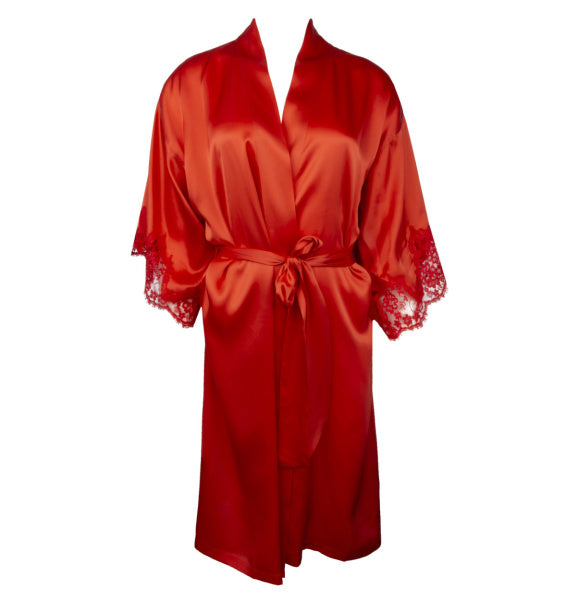 Splendour Soie Tropique Orange Silk Negligée Gown
