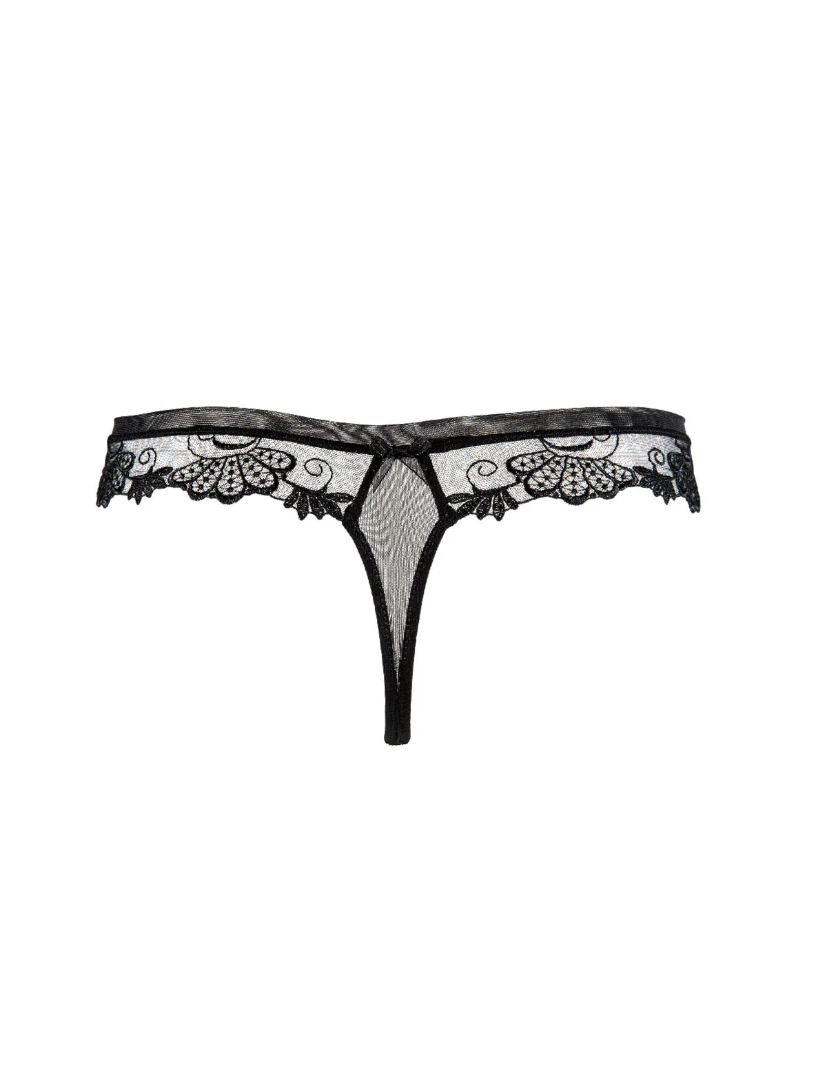 Dressing Floral Black Thong