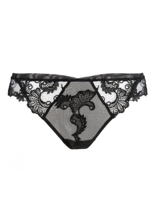 Dressing Floral Black Thong