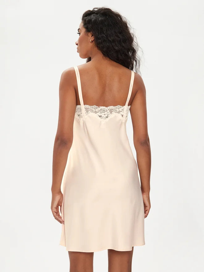 Double Strap Lace Chemise - Rose