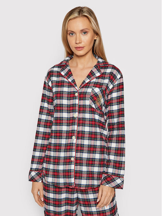 Brushed Twill Long PJ Set Red Plaid
