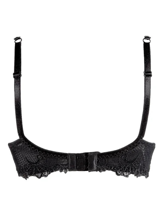 Dressing Floral Black Half Cup Non-Padded Bra