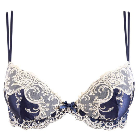 Splendour Soie Marine Blue Silk Contour Bra