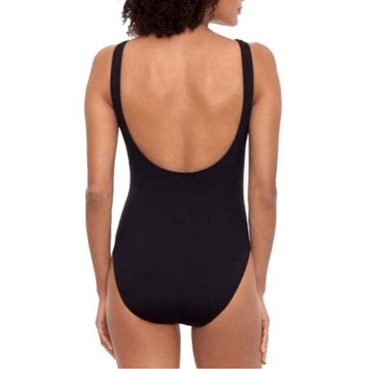 Ribbed Henley One Piece Swimsuit