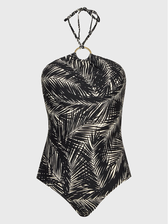 Sonoram Palm Halter Neck One Piece Swimsuit