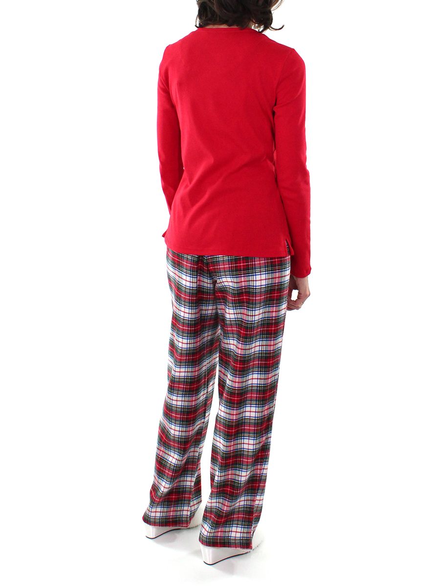 Brushed Twill Red and Cream Plaid PJ Set