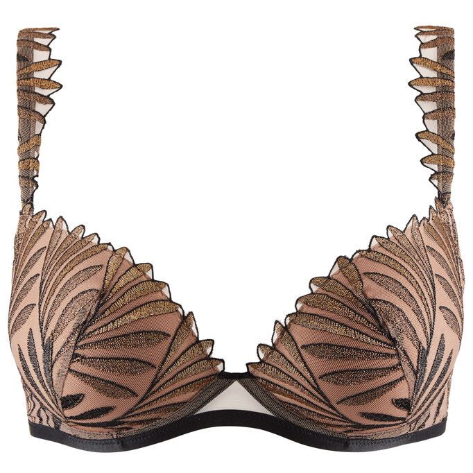 Sensory Illusion Golden Leaves Moulded Push Up Bra