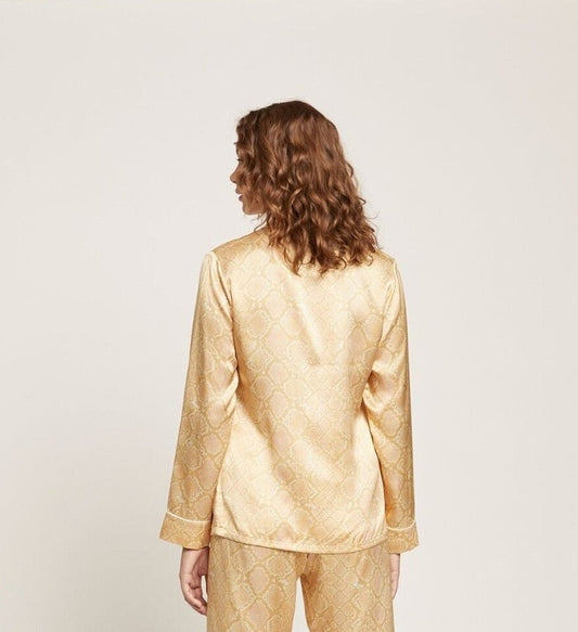 Serpentine Print Silk Pyjamas